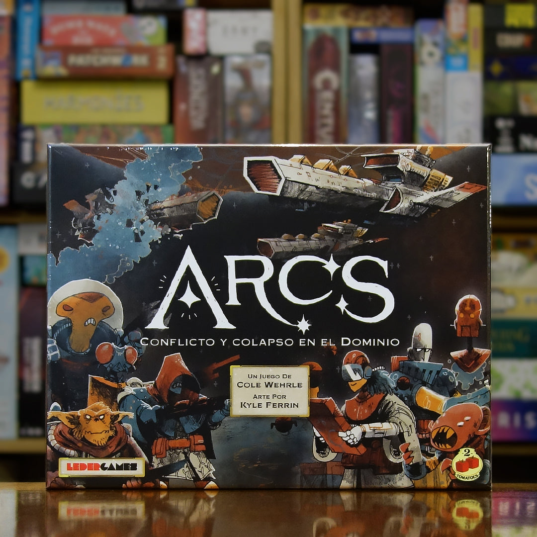 Portada del juego Arcs disponible en Mana House – Juego de estrategia de ciencia ficción, Control galáctico, Conflicto espacial, Arte ilustrado único, De 2 a 4 jugadores.