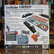 Trasera del juego 'Caza Bombas' disponible en Mana House – 66 misiones rejugables, Cajas sorpresa, Cortar cables ocultos, Memoria y lógica en equipo, Ideal para grupos que aman los retos. Ganador Spiel des Jahres 2025. Bomb Busters