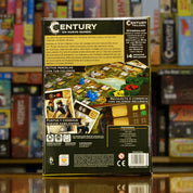 Trasera del juego de mesa 'Century: Un Nuevo Mundo' disponible en Mana House - Componentes, Reglas, Estrategia, Recursos, Colonización.