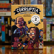Portada del juego de mesa 'Corruptia: Segunda Vuelta' disponible en Mana House - Negociación. Cartas, Humor, Negociación, Política.