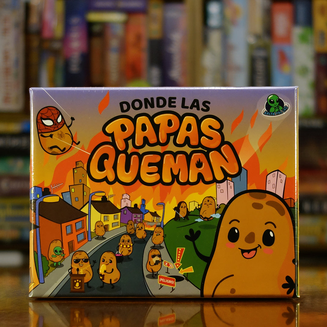 Portada del juego de mesa 'Donde las Papas Queman' disponible en Mana House - Humor. Cartas, Humor.