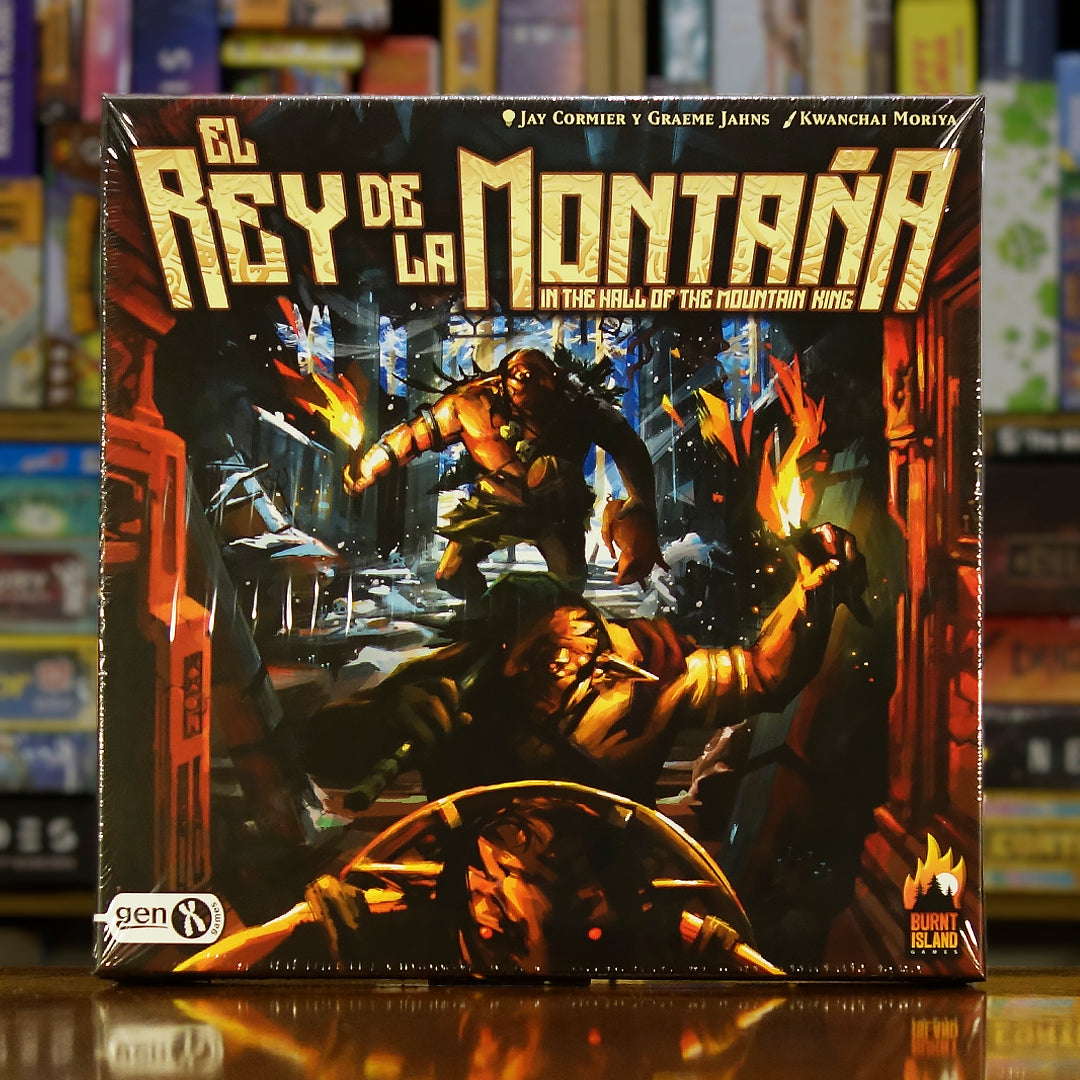 Portada del juego de mesa 'El Rey de la Montaña' disponible en Mana House - Fantasía, Estrategia, Trolls, Construcción, Recursos.