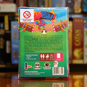 Vista trasera del juego de mesa 'GloBUM!' con detalles y componentes, en Mana House - Animales. Animales, Cartas.