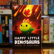 Portada del juego de mesa 'Happy Little Dinosaurs' disponible en Mana House - Humor. Animales, Cartas, Dinosaurios, Humor, Prehistoria.