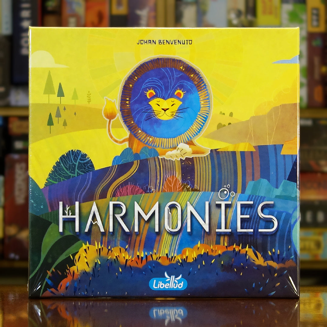 Portada del juego de mesa 'Harmonies' disponible en Mana House – Estrategia, Colocación de Losetas, Naturaleza, Creatividad, Familiar.