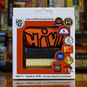Trasera del juego de mesa ‘Hive Pocket’ disponible en Mana House - Componentes, Reglas, Fichas de insectos, Expansiones incluidas, Bolsa de transporte.