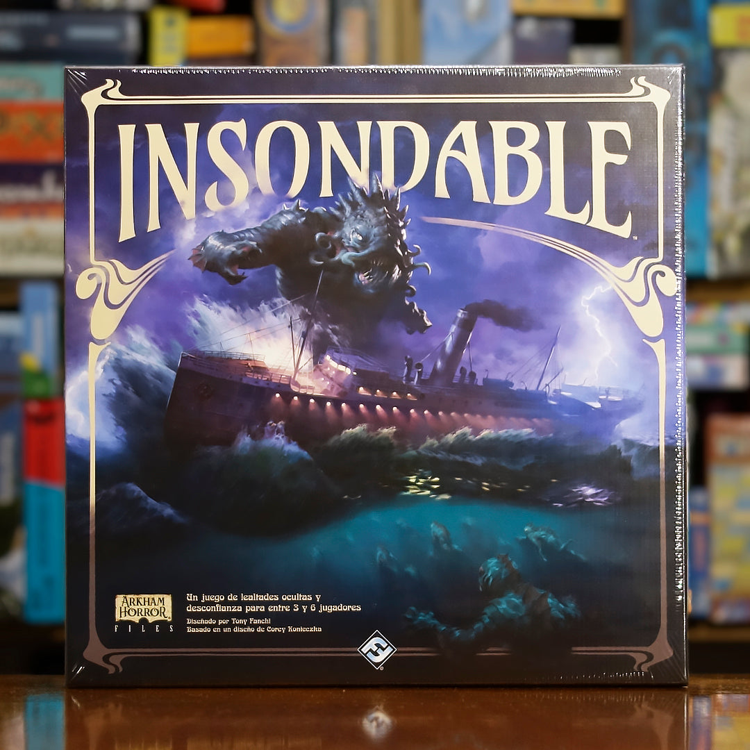 Portada del juego de mesa 'Insondable' disponible en Mana House - Náutico. Bluffing, Deducción, Fantasía, Horror, Náutico.