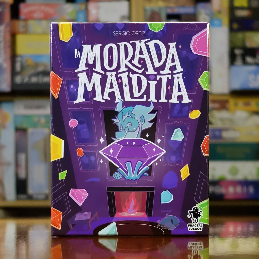 Portada del juego La Morada Maldita disponible en Mana House – Juego de agudeza visual, Maleficios divertidos, Maldiciones impredecibles, Partidas rápidas, Humor familiar. The Curse of the Maldita Diamond