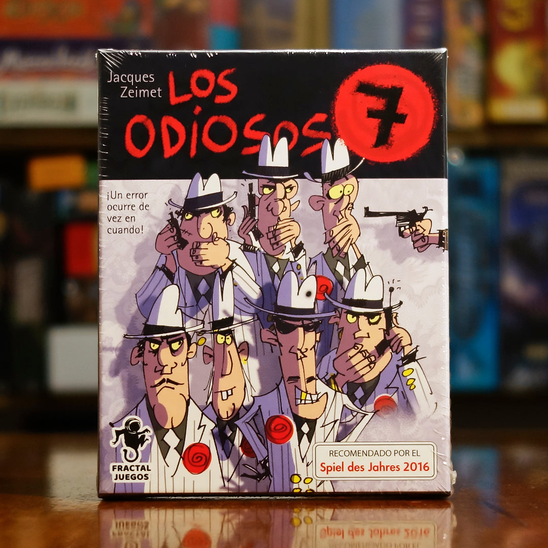 Portada del juego de mesa 'Los Odiosos 7' disponible en Mana House - Cartas. Cartas, Mafia.