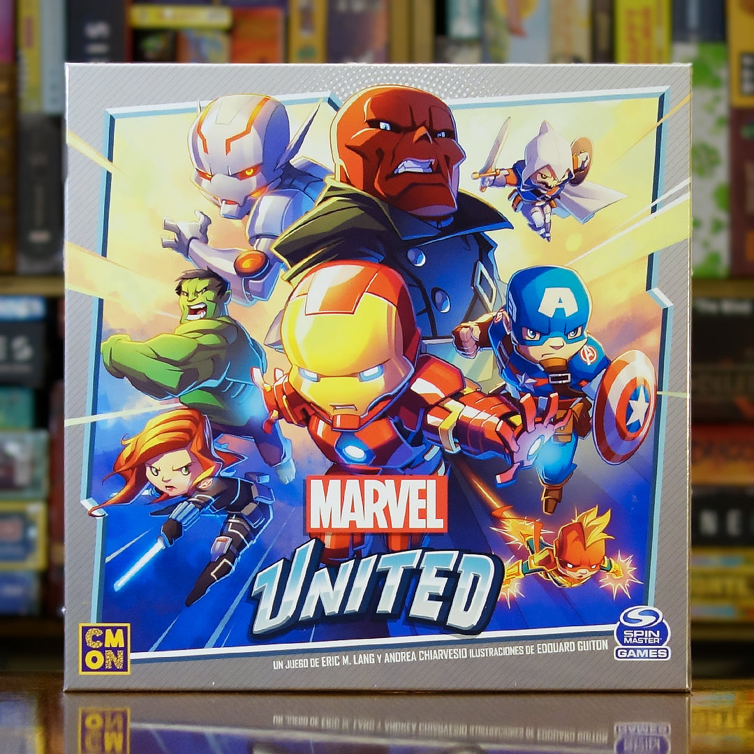 Portada del juego de mesa 'Marvel United' disponible en Mana House - Cooperativo, Superhéroes, Estrategia, Familiar, Miniaturas.