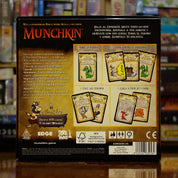 Trasera del juego de mesa 'Munchkin' disponible en Mana House - Componentes, Reglas, Humor, Tesoro, Monstruos.