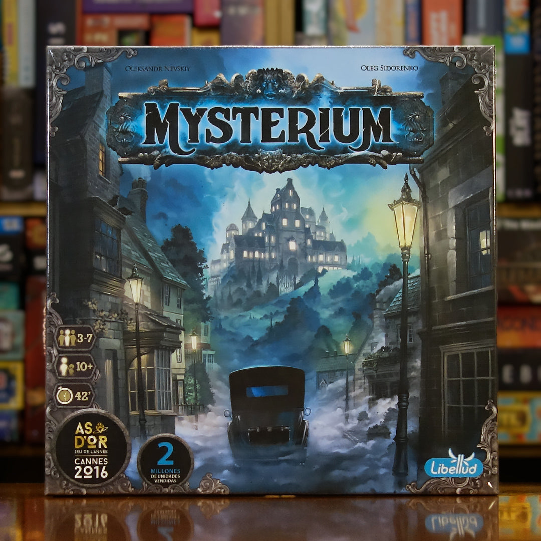 Portada del juego Mysterium (Nueva Edición) disponible en Mana House – Juego cooperativo de misterio, Mansión embrujada, Fantasma y psíquicos, Deducción con ilustraciones, Experiencia inmersiva.