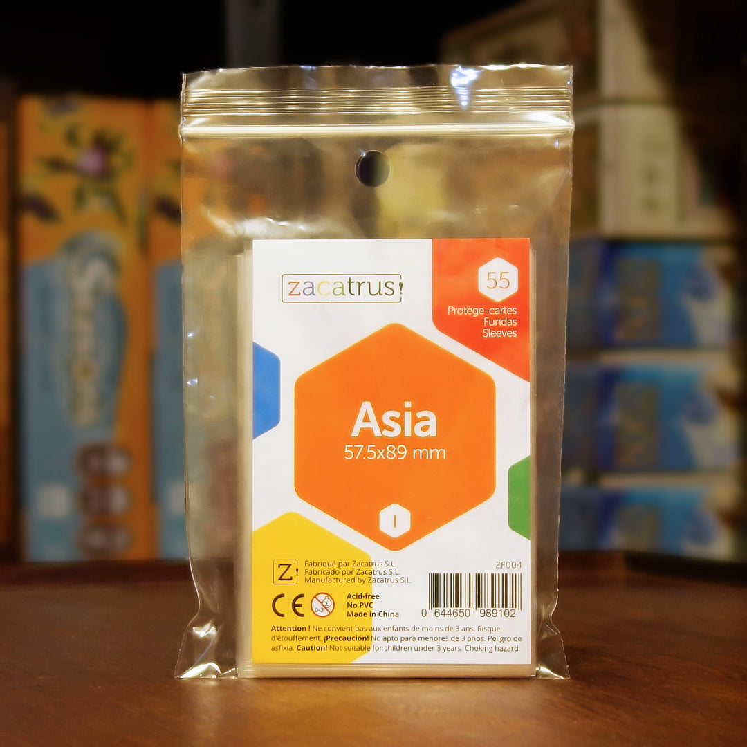 Accesorio 'Zacatrus Asia (57,5 x 89 mm)' disponible en Mana House – Fundas para cartas, Tamaño 57,5 x 89 mm, 55 unidades, Fundas transparentes, Polipropileno sin PVC.