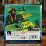 Trasera del juego 'Sail' disponible en Mana House – Juego de cartas para 2 jugadores, Cooperación estratégica, Movimiento de barco, Evita al Kraken, Ideal para partidas dinámicas y desafiantes.