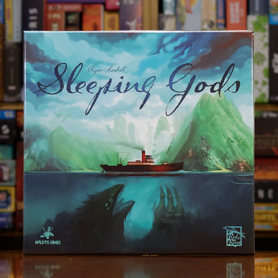 Portada del juego 'Sleeping Gods' disponible en Mana House – Juego de campaña, Mundo abierto, Exploración de islas misteriosas, Cooperativo, Ambientado en 1929, Narrativa inmersiva.