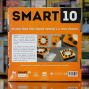 Trasera del juego Smart10 disponible en Mana House – Smartbox incluida, 200 tarjetas de preguntas, Juego de conocimientos generales, Mecánica táctica, Participación constante de todos los jugadores. Smart 10