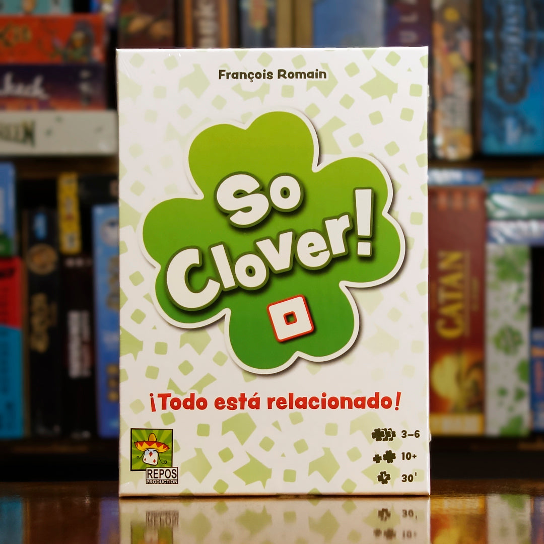 Portada del juego de mesa 'So Clover!' disponible en Mana House - Juego de Palabras. Juego de Palabras.