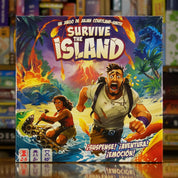 Portada del juego de mesa 'The Island' disponible en Mana House - Aventura, Suspenso, Estrategia, Supervivencia, Competencia.