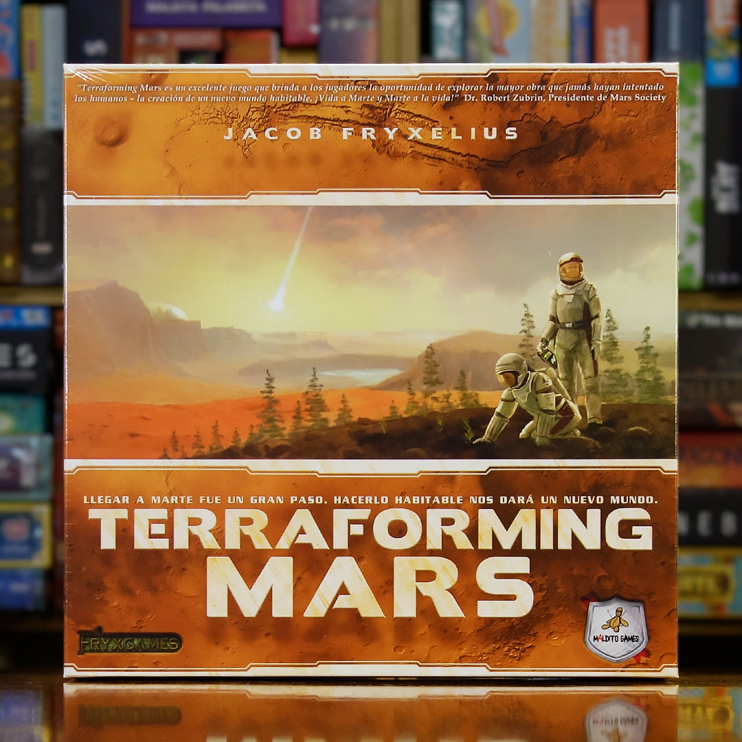 Portada del juego 'Terraforming Mars' disponible en Mana House – Juego estratégico, Corporaciones futuristas, Transformación del planeta rojo, Ciencia ficción, Colonización de Marte. Terraformando Marte
