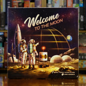 Portada del juego 'Welcome to the Moon' disponible en Mana House – Juego de tachar y numerar, Estilo retrofuturista, Exploración espacial, Campaña evolutiva, Parte final de la trilogía Welcome.